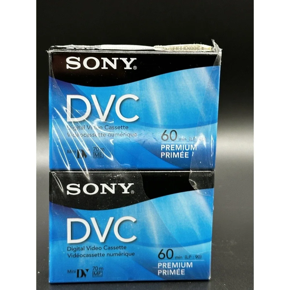 Sony DVC Digital Video Mini Cassette Tapes 2 Pack 60 Minutes Each Premium NOS